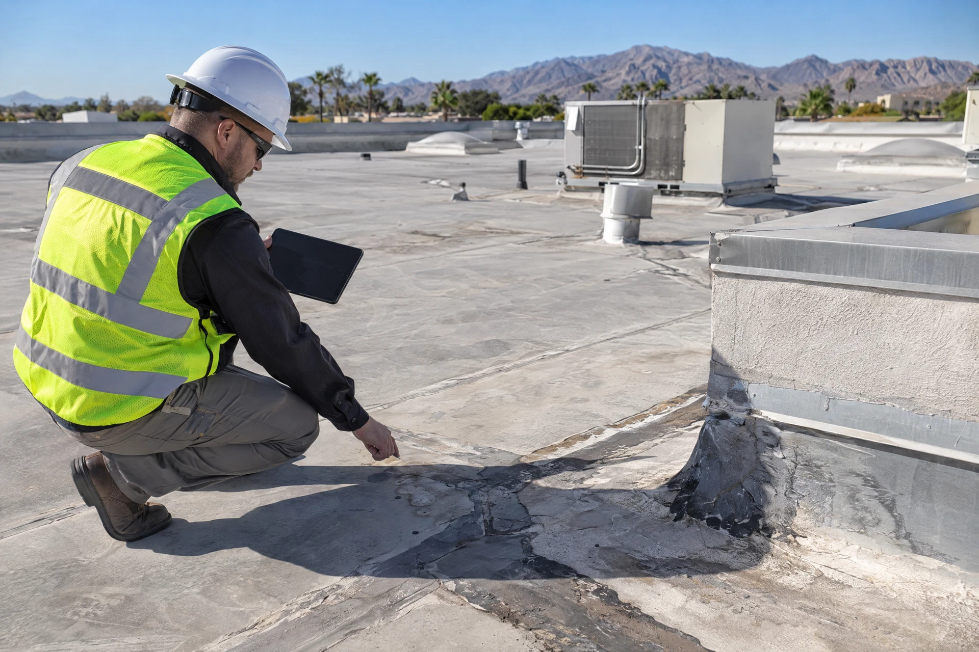 Commercial roof access and inspection planning