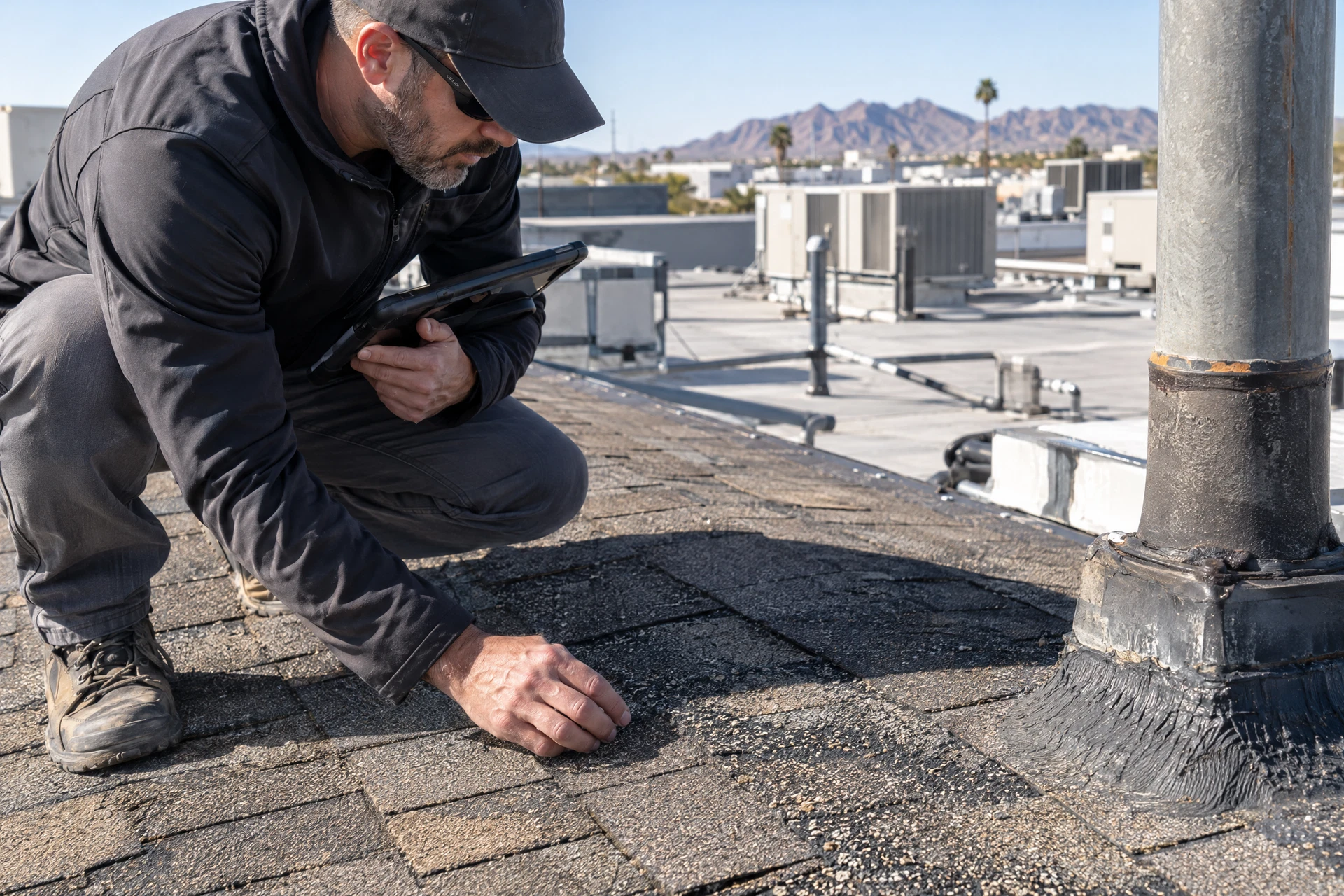 Commercial roofing detail for Shingle Roof Coating